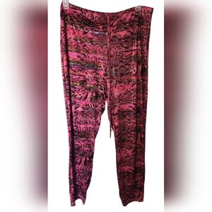 Vibrant Pink Patterned Women's Pants